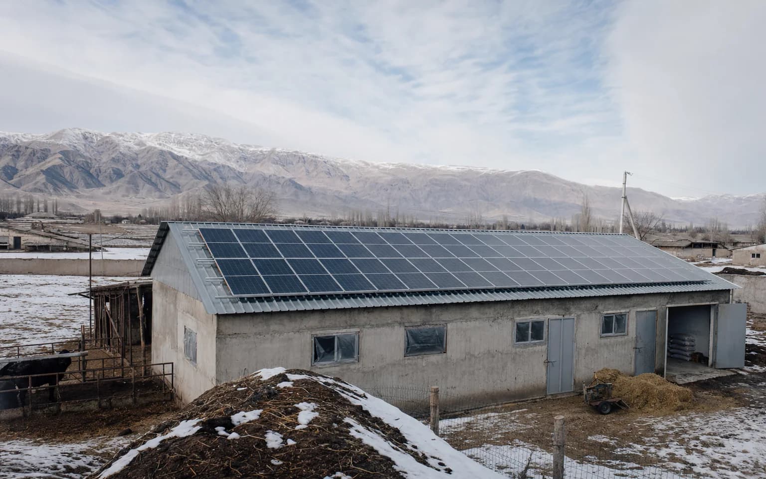 Cold-Climate Solar System for a Farm Warehouse — Kyrgyzstan