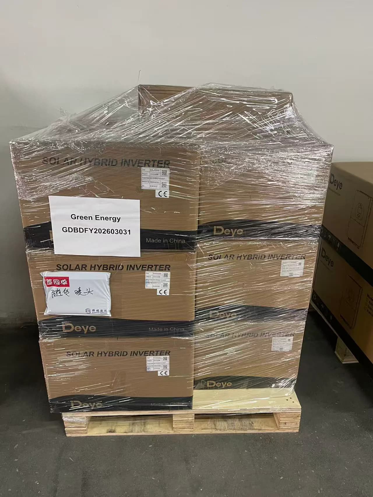 Rongkai Solar: Deye inverter packing prepared for export delivery.