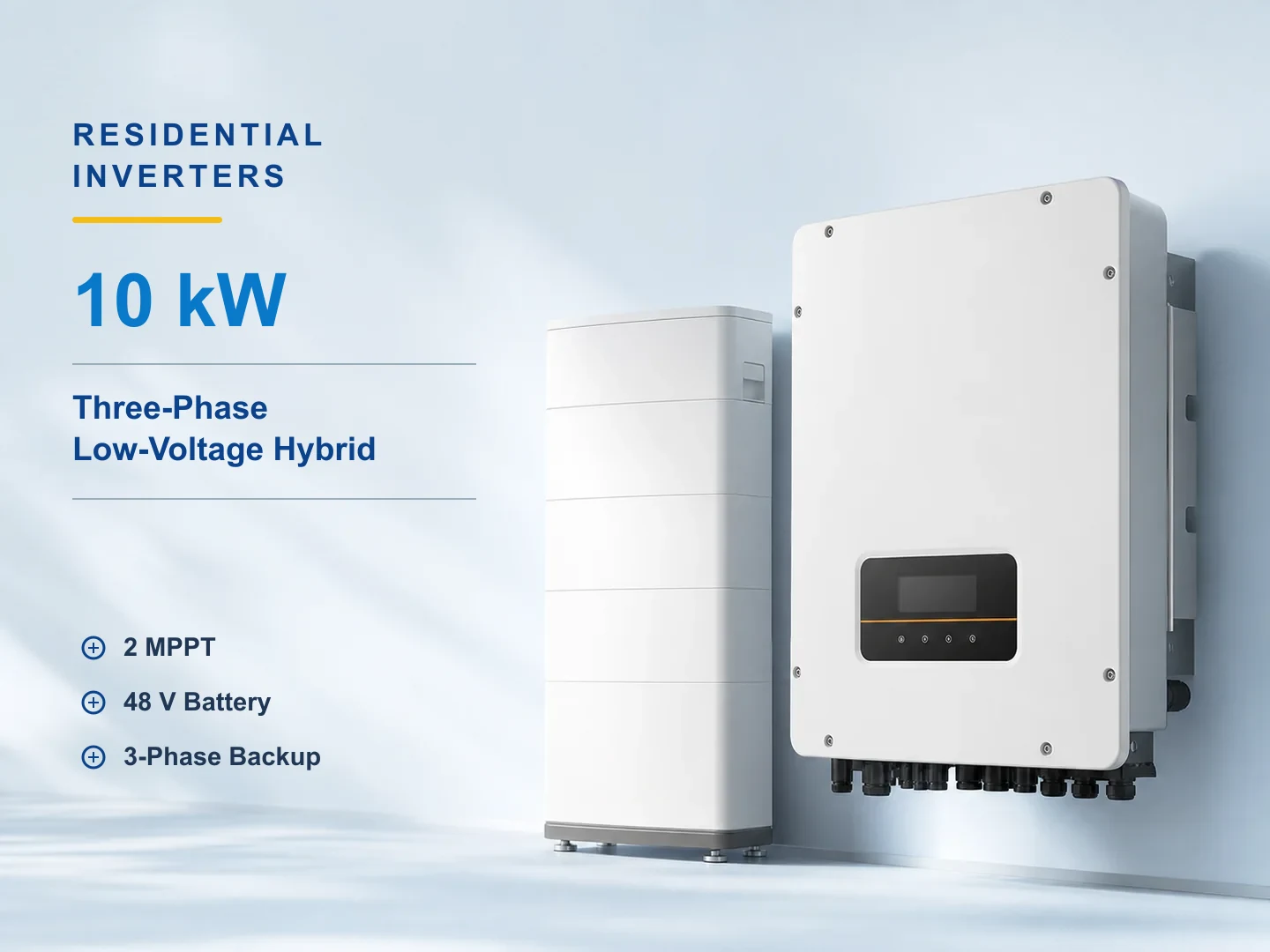 10kW Three-Phase Low-Voltage Hybrid Inverter for residential solar systems