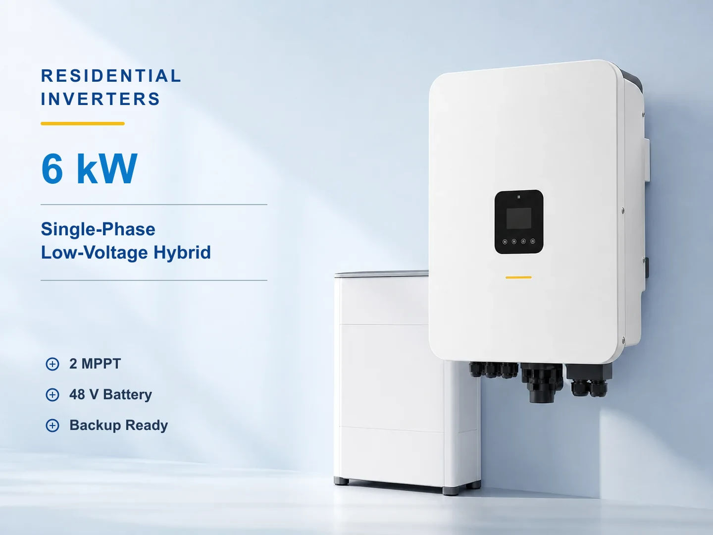 6kW Single-Phase Low-Voltage Hybrid Inverter for residential solar systems
