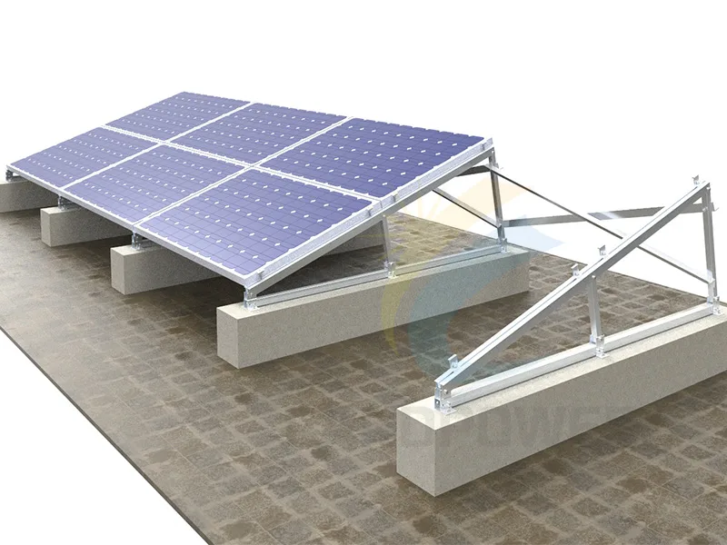 Flat Roof Solar Mounting Two Row Landscape