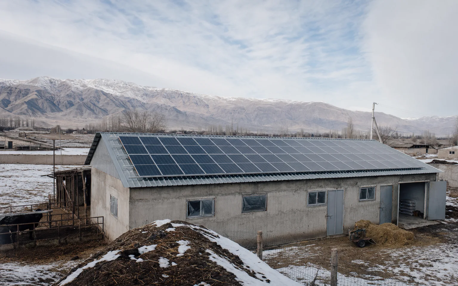 Cold-Climate Solar System for a Farm Warehouse — Kyrgyzstan