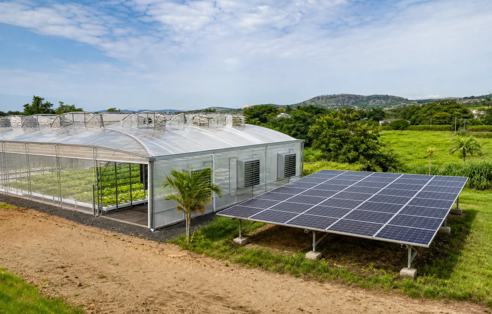 Hydroponic Organic Vegetable Solar + Storage System — Mauritius