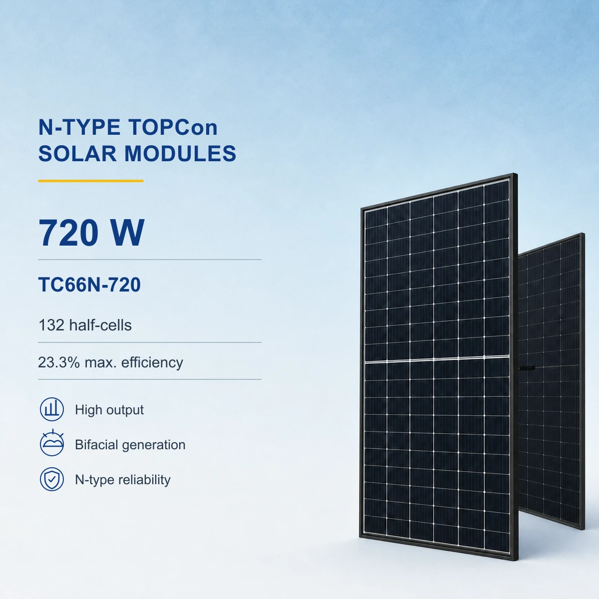 TC66N-720 TOPCon Solar Module product image